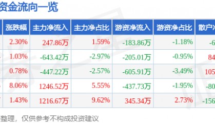 股票行情快报：狄耐克（300884）2月10日主力资金净买入247.86万元
