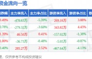 股票行情快报：泰和新材（002254）5月29日主力资金净卖出470.63万元