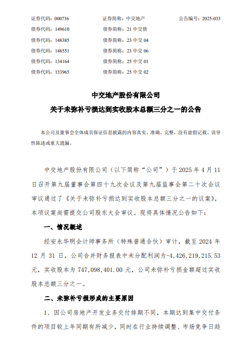 这家央企拟退出房地产业务，两年亏损68亿，股票将被ST